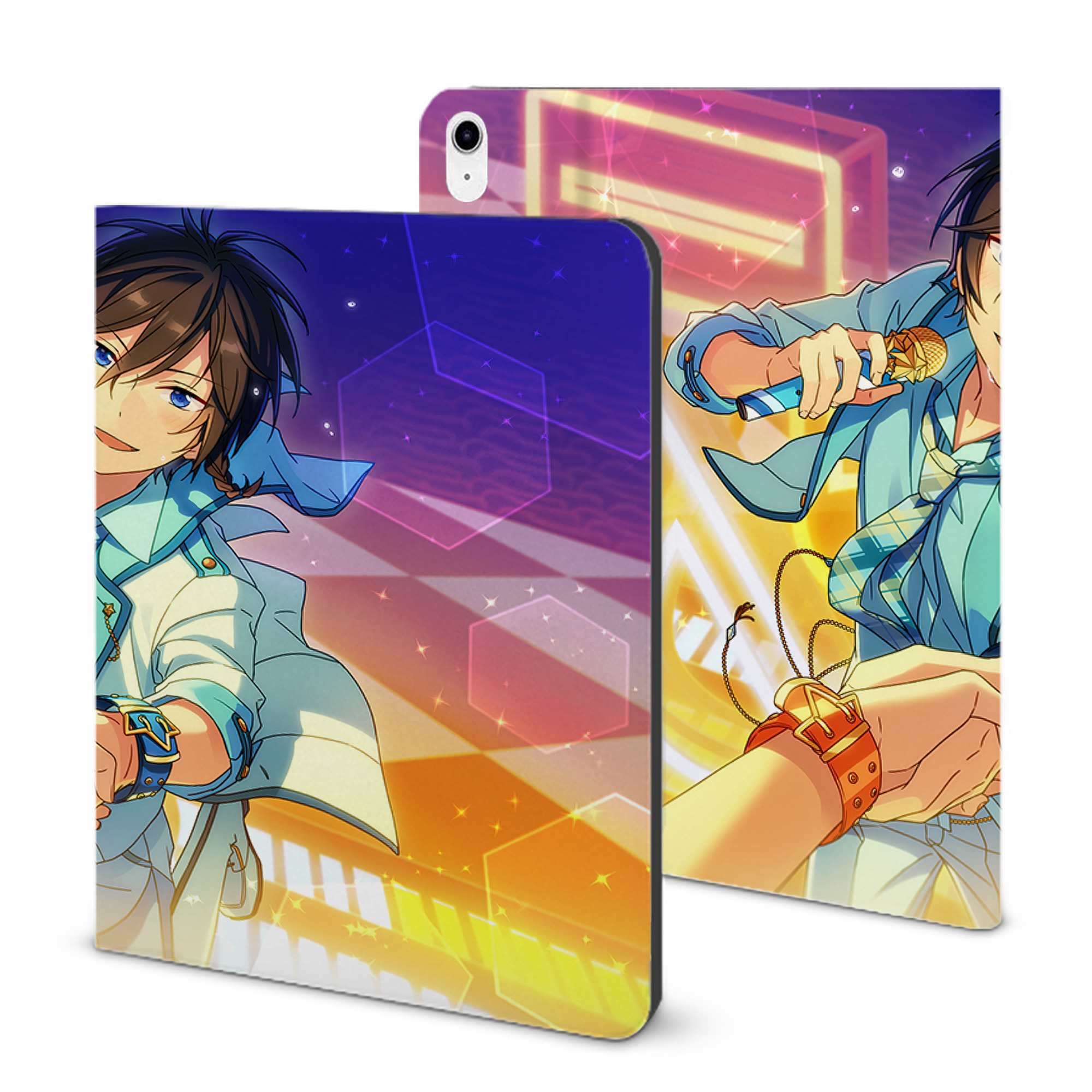 （画像用） あんさんぶるスターズ! Ensemble Stars IPad ケース ブック型 PUレザー TPU 耐衝撃 軽量 薄型 ペン収納なし 全面保護 IPad 各モデル対応